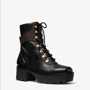 Michael Kors Khloe and Leather and Combat Boot